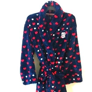 TOMMY HILFIGER SWEETHEARTS PLUSH SPA ROBE COZY BATHROBE SIZE S/M